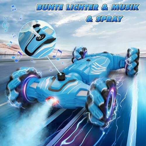 Blaues Spielzeugauto mit Lichtern und Musik