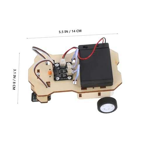 DIY-Roboter-Bausatz mit Holzrahmen und Elektronik