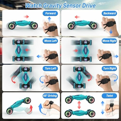 Fernsteuerung eines Spielzeugautos mit Schwerkraftsensoruhr