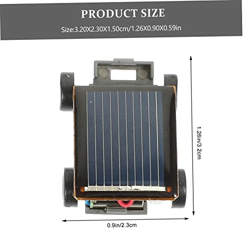 Mini-Solarauto mit Größenangaben