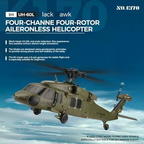 Modellhubschrauber UH-60L Black Hawk mit vier Rotoren.