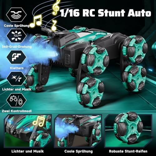 Ferngesteuertes Stuntauto mit Musik und Lichtern