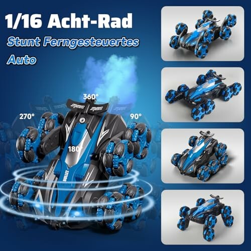 Ferngesteuertes Auto mit acht Rädern und Stuntfähigkeiten