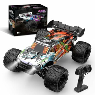 Ferngesteuertes Monster-Truck-Spielzeug mit Fernbedienung.