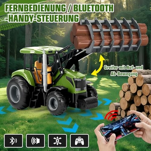 Ferngesteuerter Traktor mit Holzgreifer
