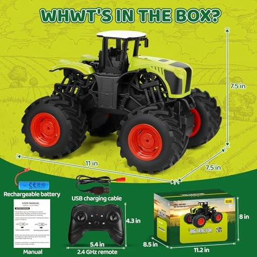Spielzeugtraktor mit Fernbedienung und Zubehör