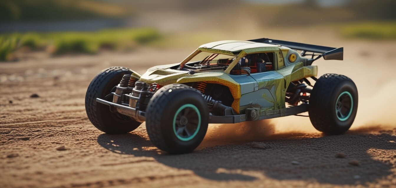 Tests von nachhaltigen ferngesteuerten Autos