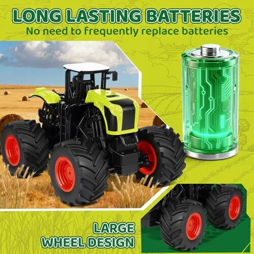 Spielzeugtraktor mit langlebigen Batterien und großen Rädern