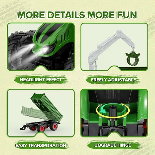 Spielzeug-LKW mit Scheinwerfer, verstellbarem Arm, einfacher Transport und Upgrade-Scharnier.