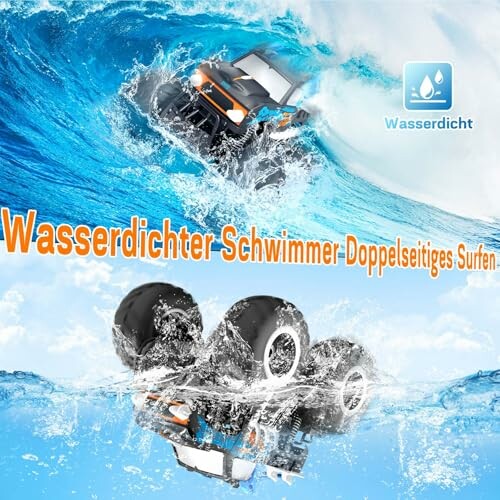 Ferngesteuertes Auto fährt durch Wasser